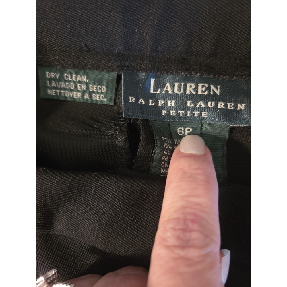 Vintage Ralph Lauren Wool Blend Black Straight Pants Petite Size 6 Classic EUC‎ - Picture 3 of 8